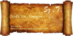 Szűcs Tamara névjegykártya